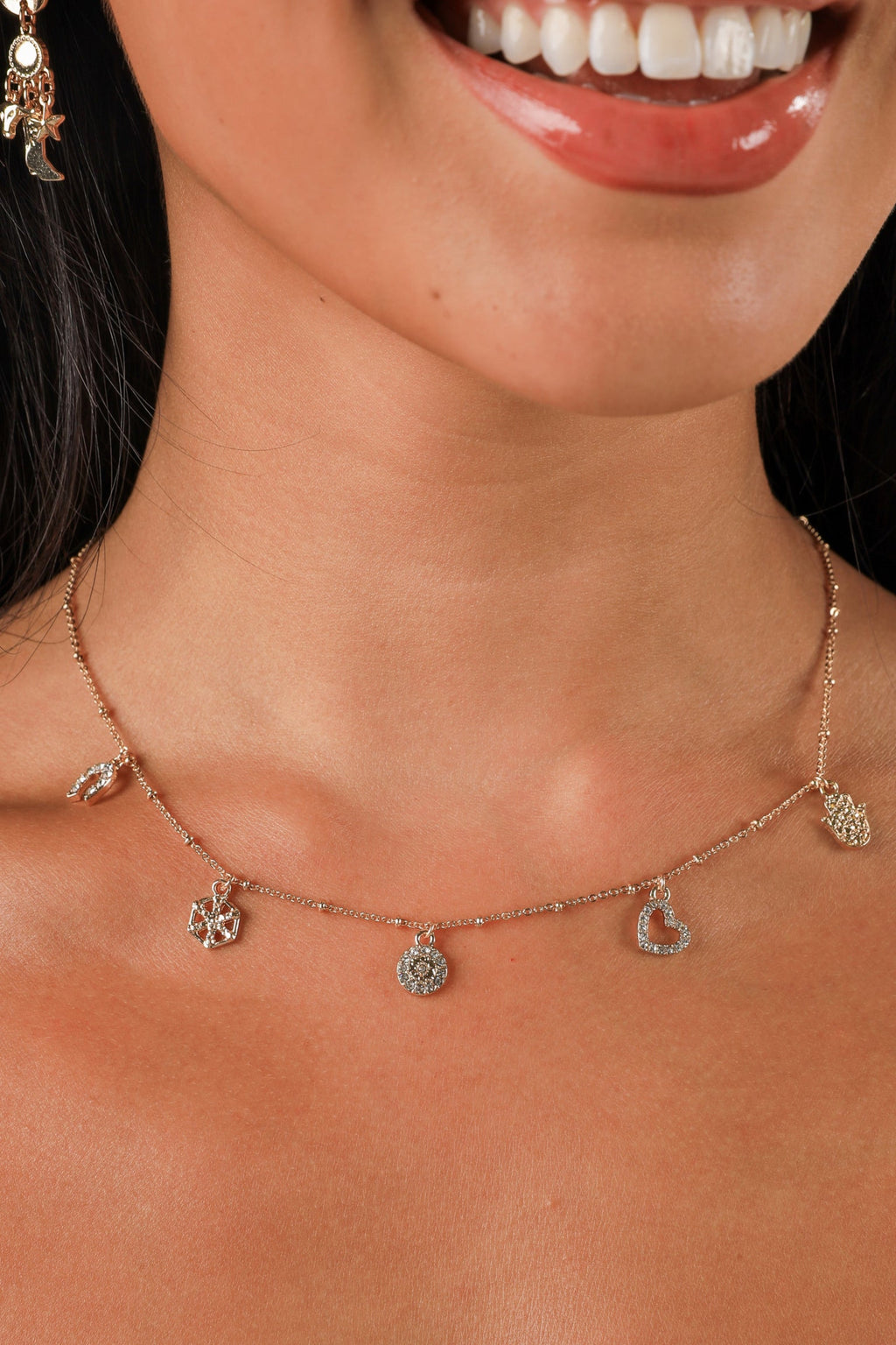 Brittany Gold Charm Necklace