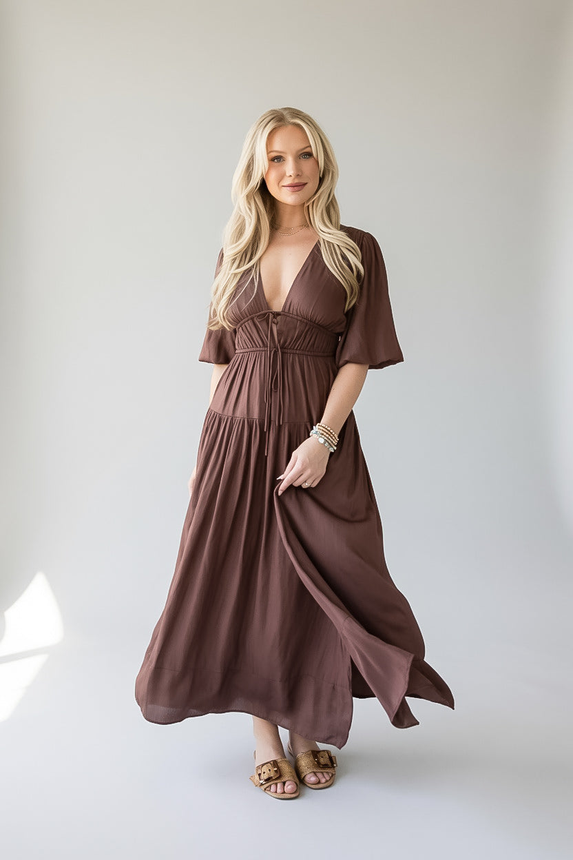 Beautifully Yours Puff Sleeve Maxi Dress