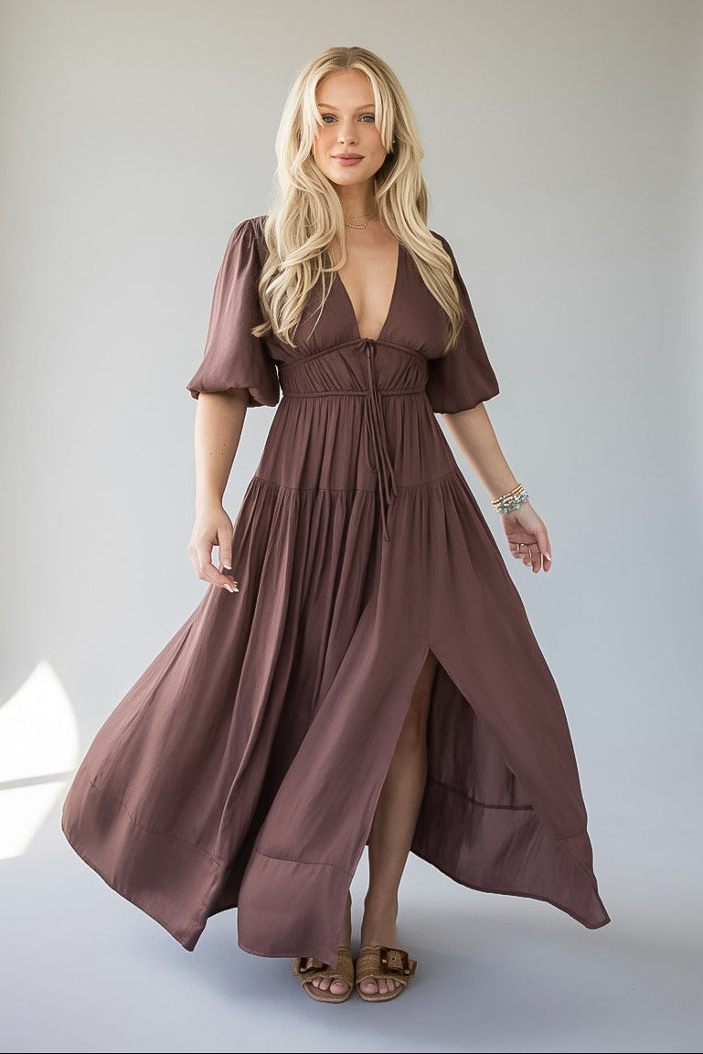 Beautifully Yours Puff Sleeve Maxi Dress