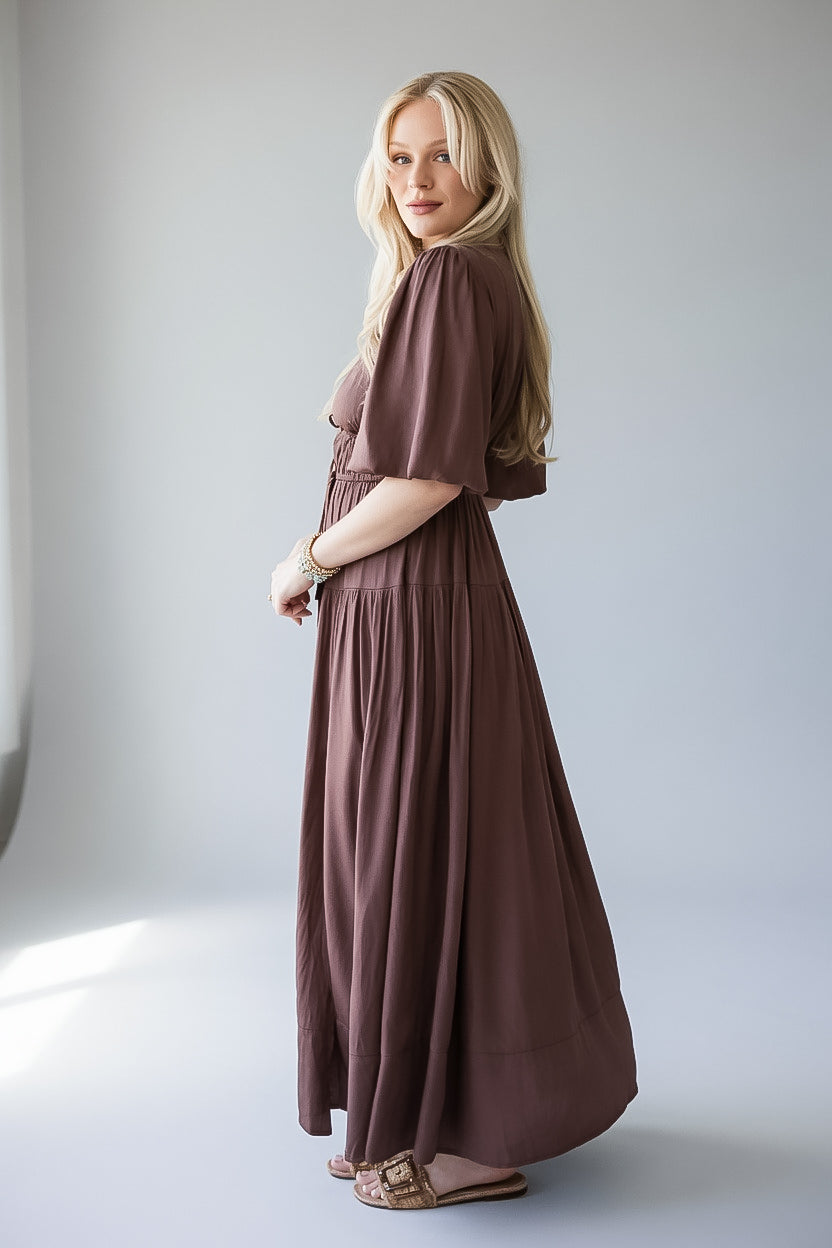 Beautifully Yours Puff Sleeve Maxi Dress