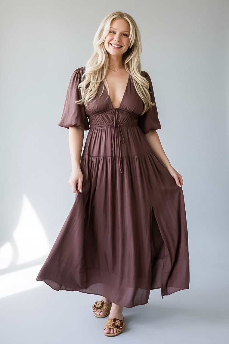 Beautifully Yours Puff Sleeve Maxi Dress