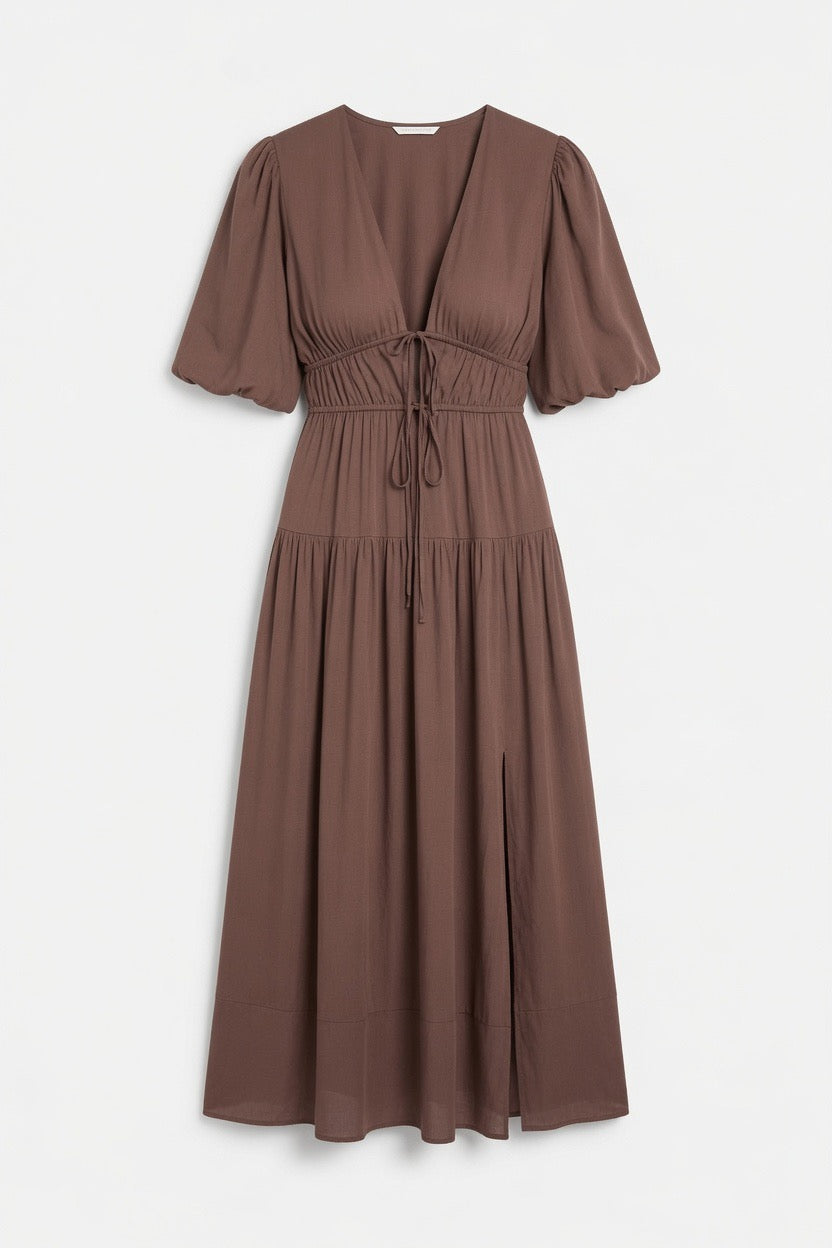 Beautifully Yours Puff Sleeve Maxi Dress