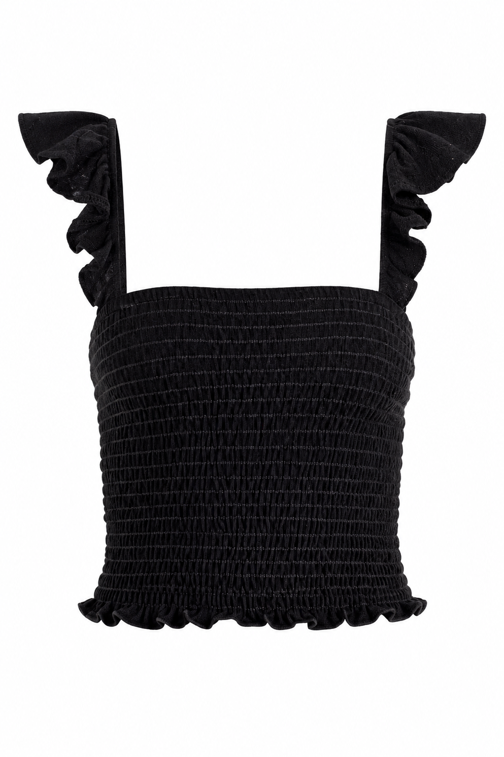 Center Stage Smocked Ruffle Tank