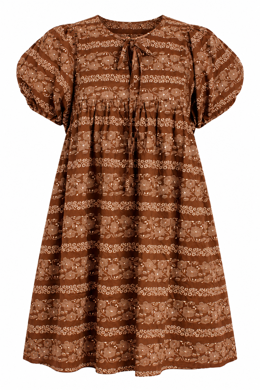 Apple Blossom Brown Floral Mini Dress