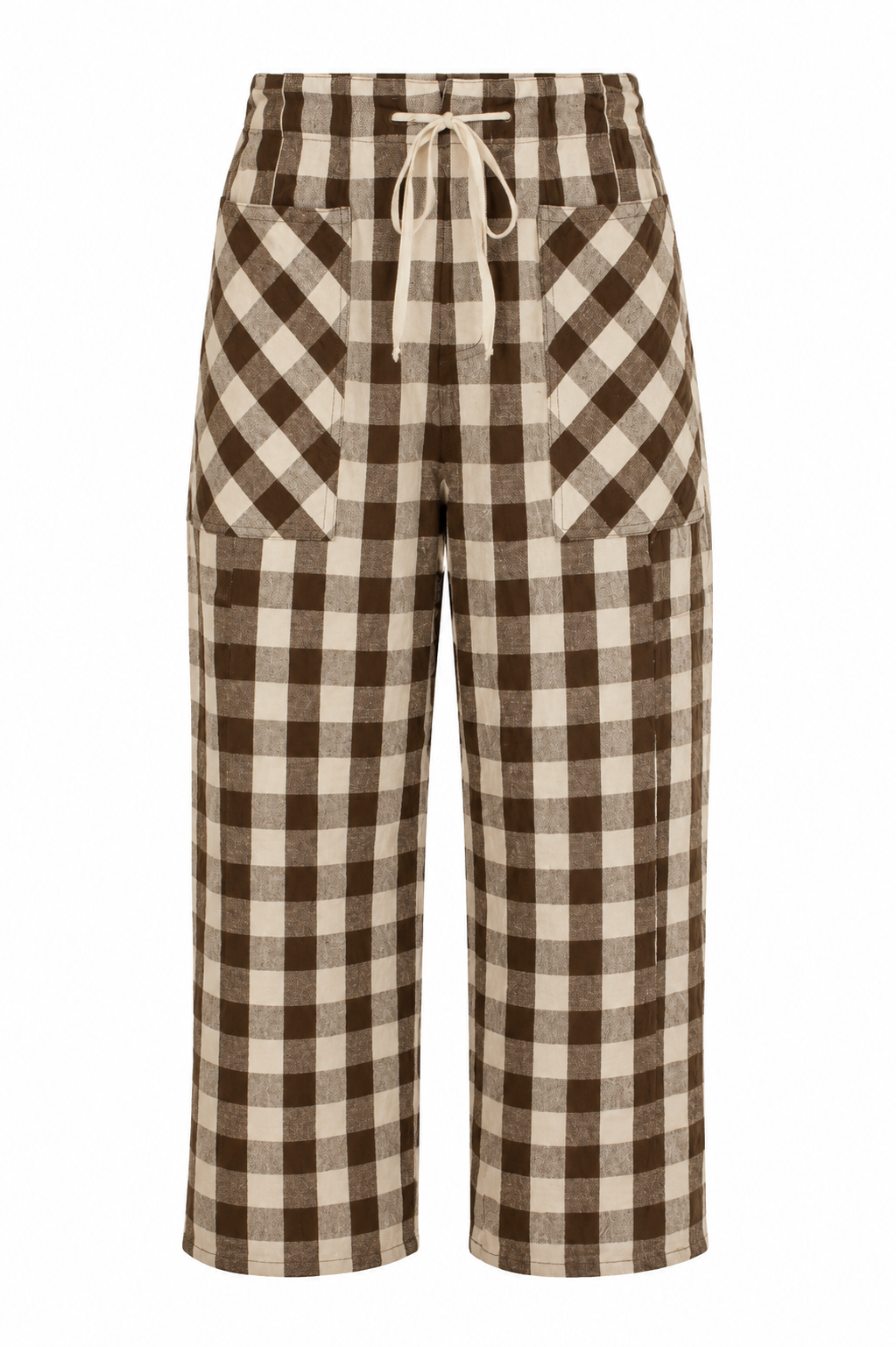 Countryside Check Brick Plaid Brown Pants