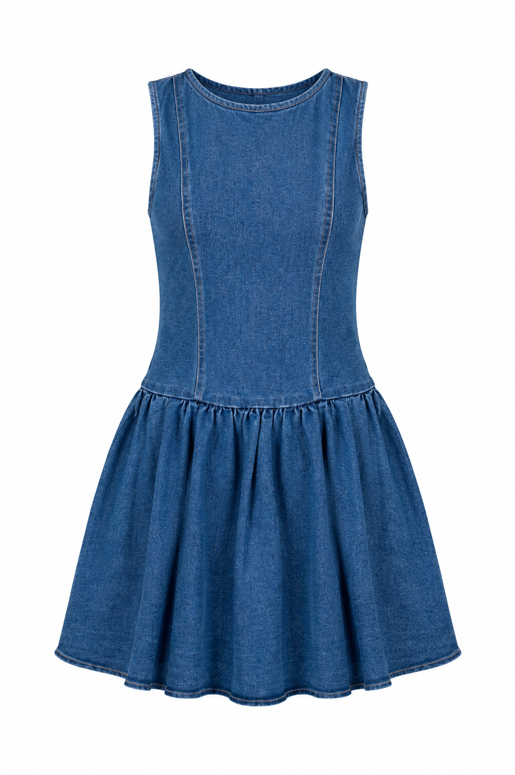 Cover Girl Drop Waist Denim Mini Dress