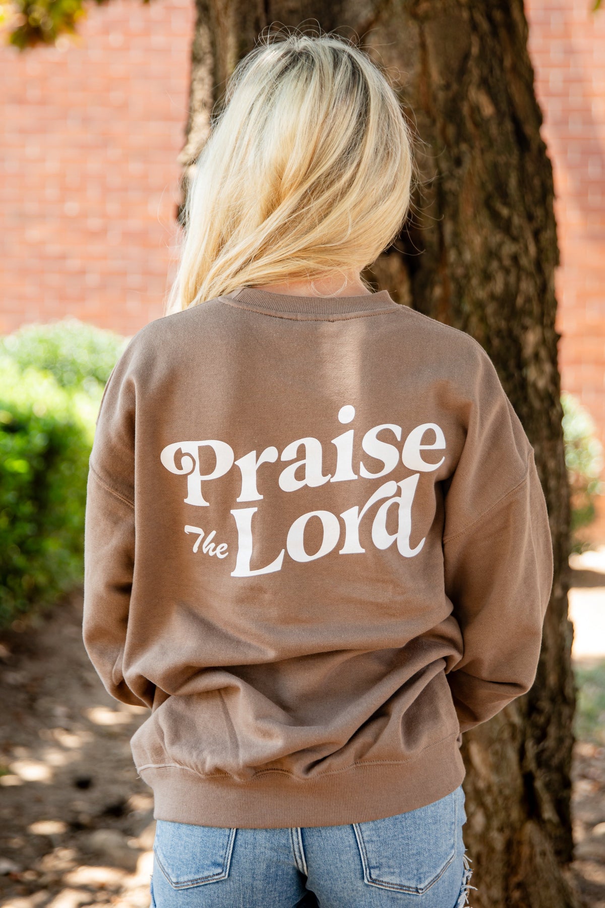 Brown Praise The Lord Crewneck
