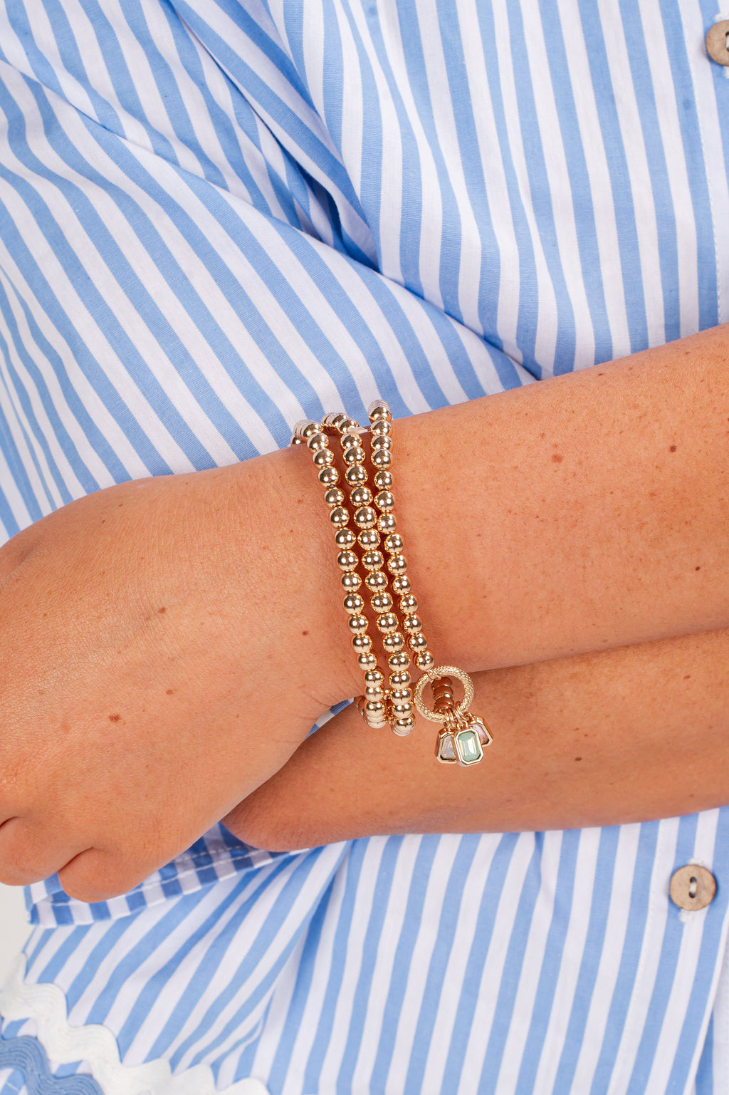 Annie Gold Beaded Bracelet Set