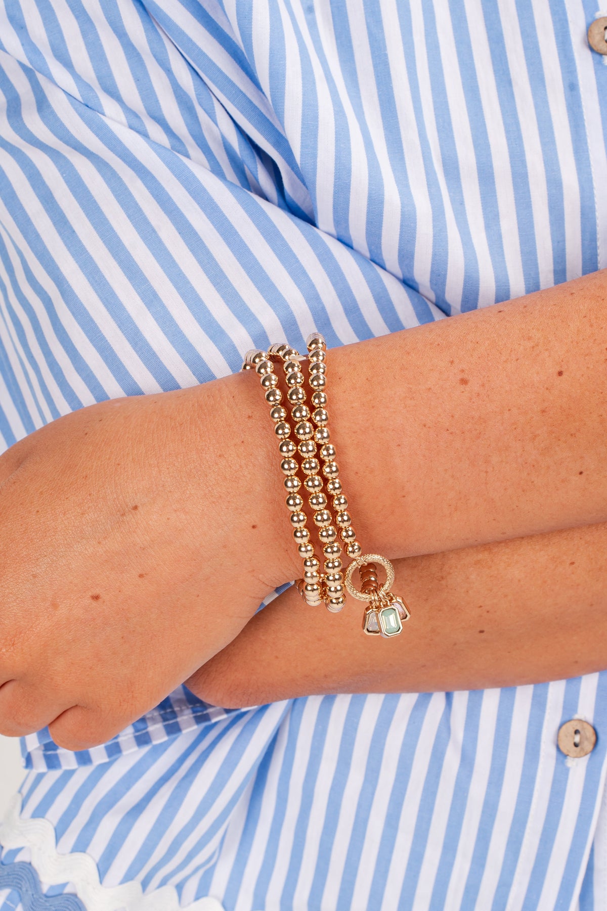 Annie Gold Beaded Bracelet Set
