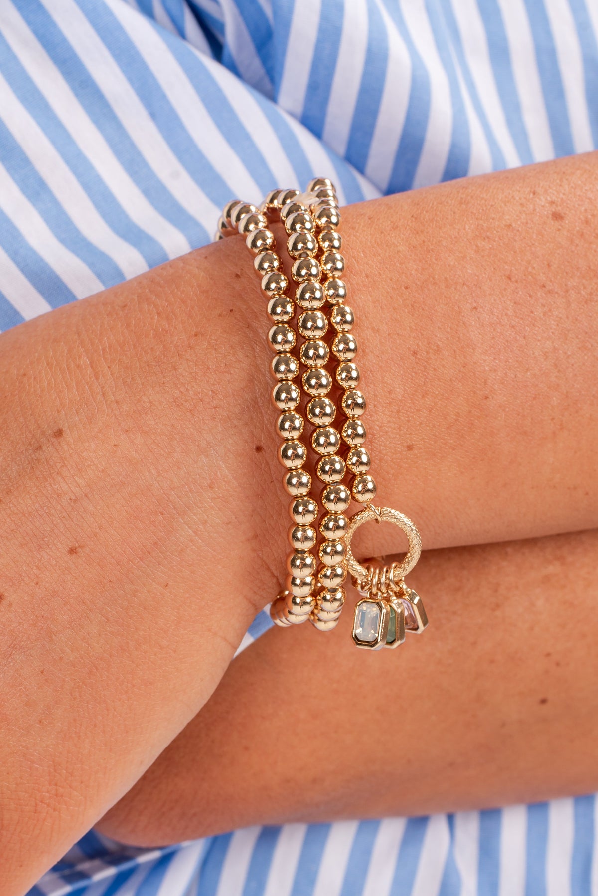 Annie Gold Beaded Bracelet Set