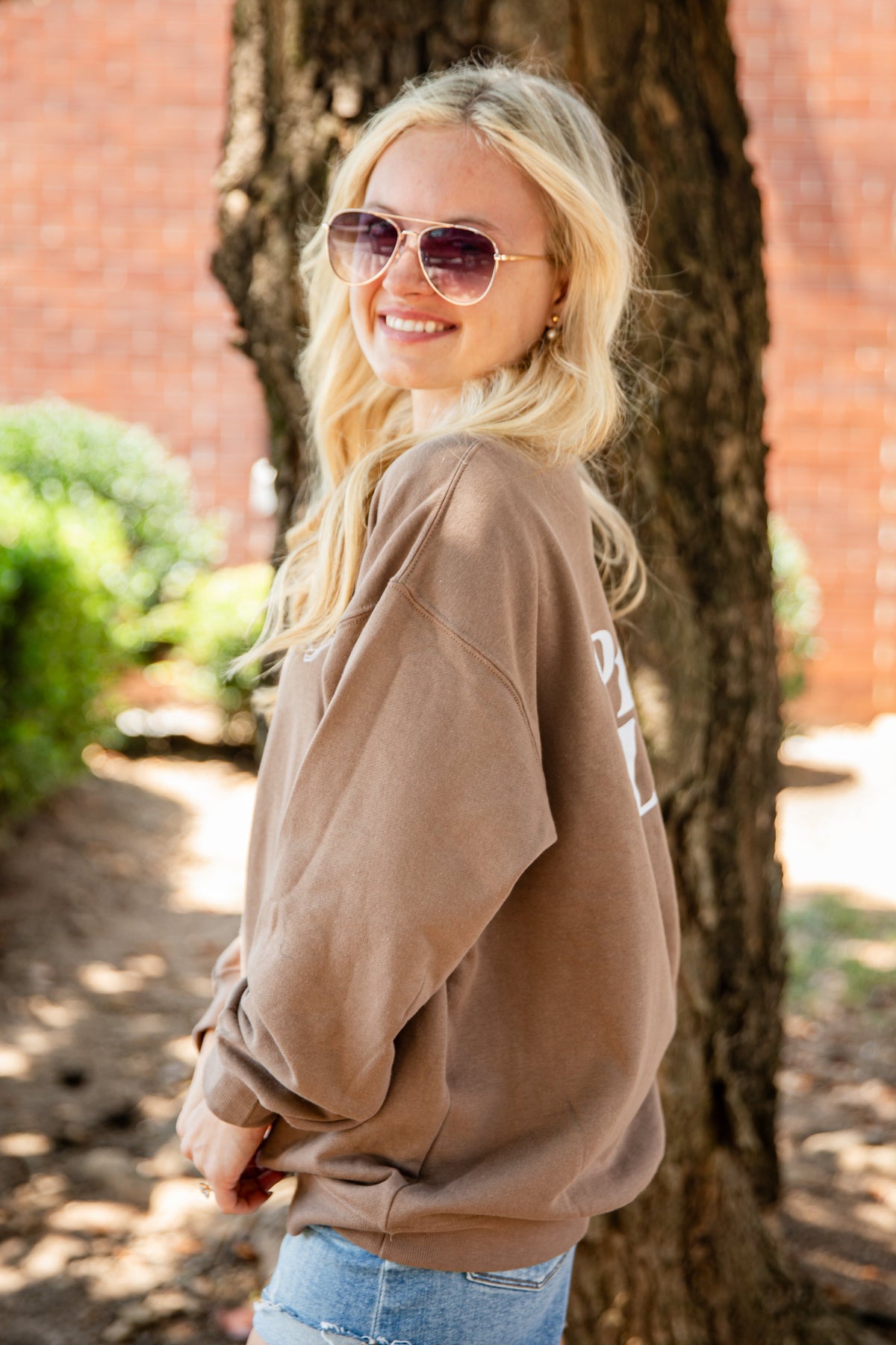 Brown Praise The Lord Crewneck