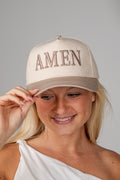 Beige Amen Embroidered Faith Hat
