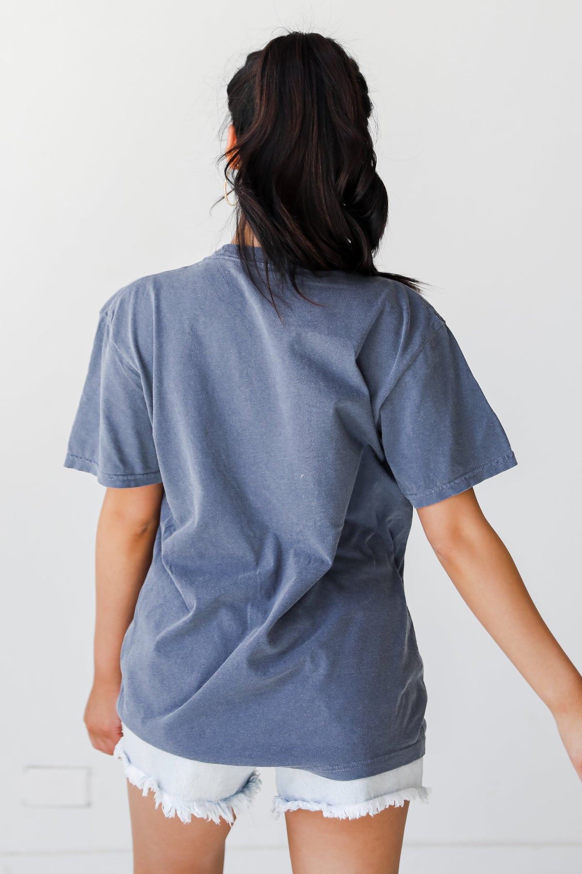 Denim Atlanta Baseball Block Letter Tee