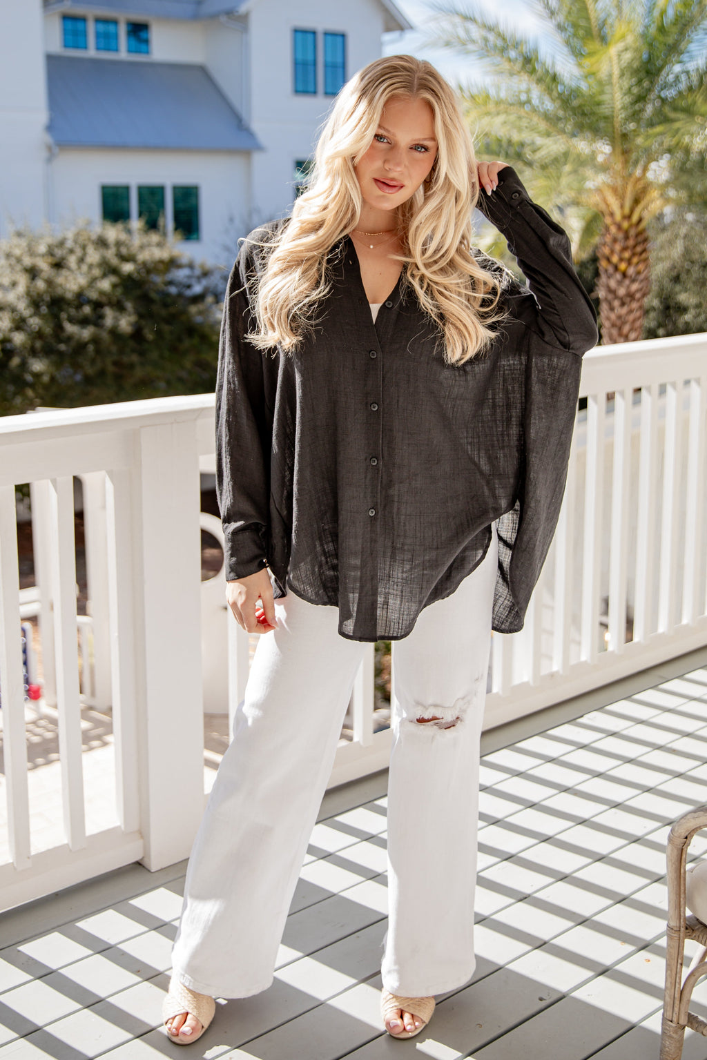 Allison Oversized Button-Up Blouse
