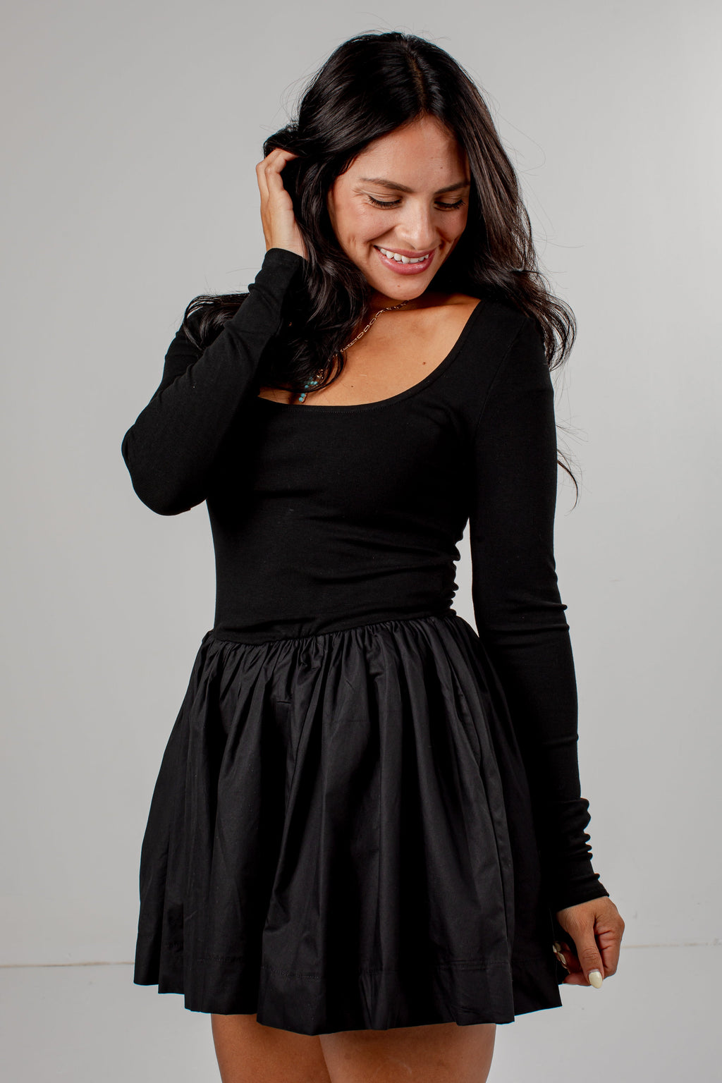 Daily Wear Long Sleeve Mini Dress