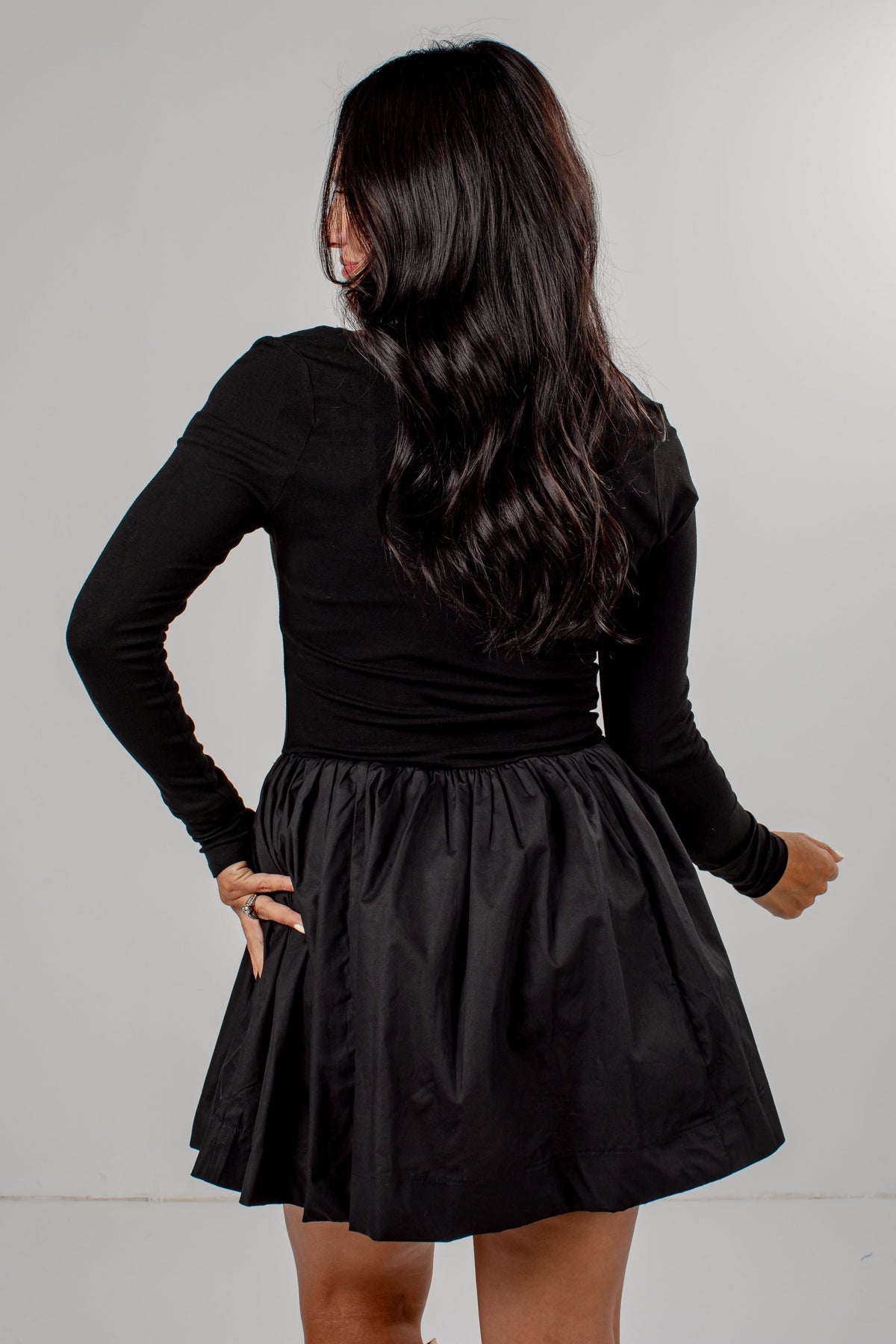 Daily Wear Long Sleeve Mini Dress
