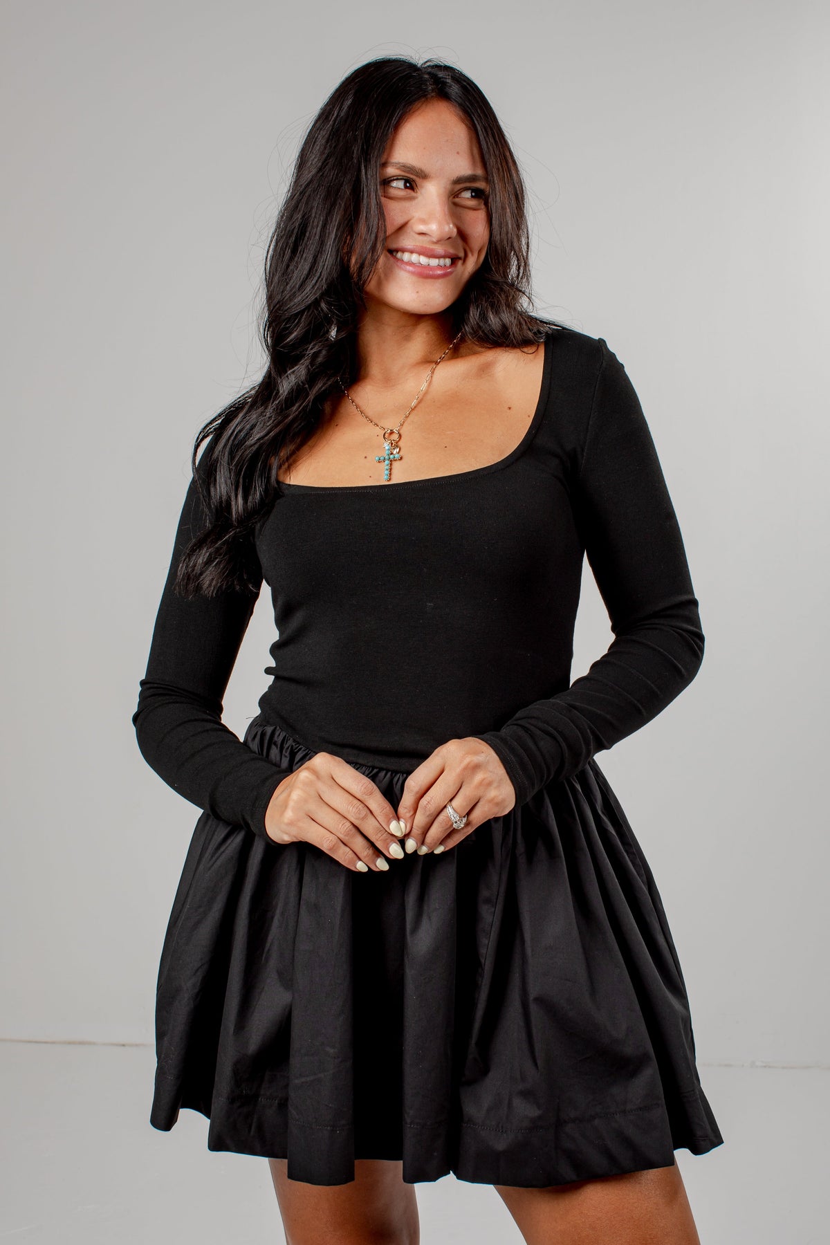 Daily Wear Long Sleeve Mini Dress