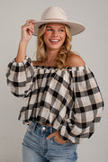 Check The Forecast Black Plaid Blouse