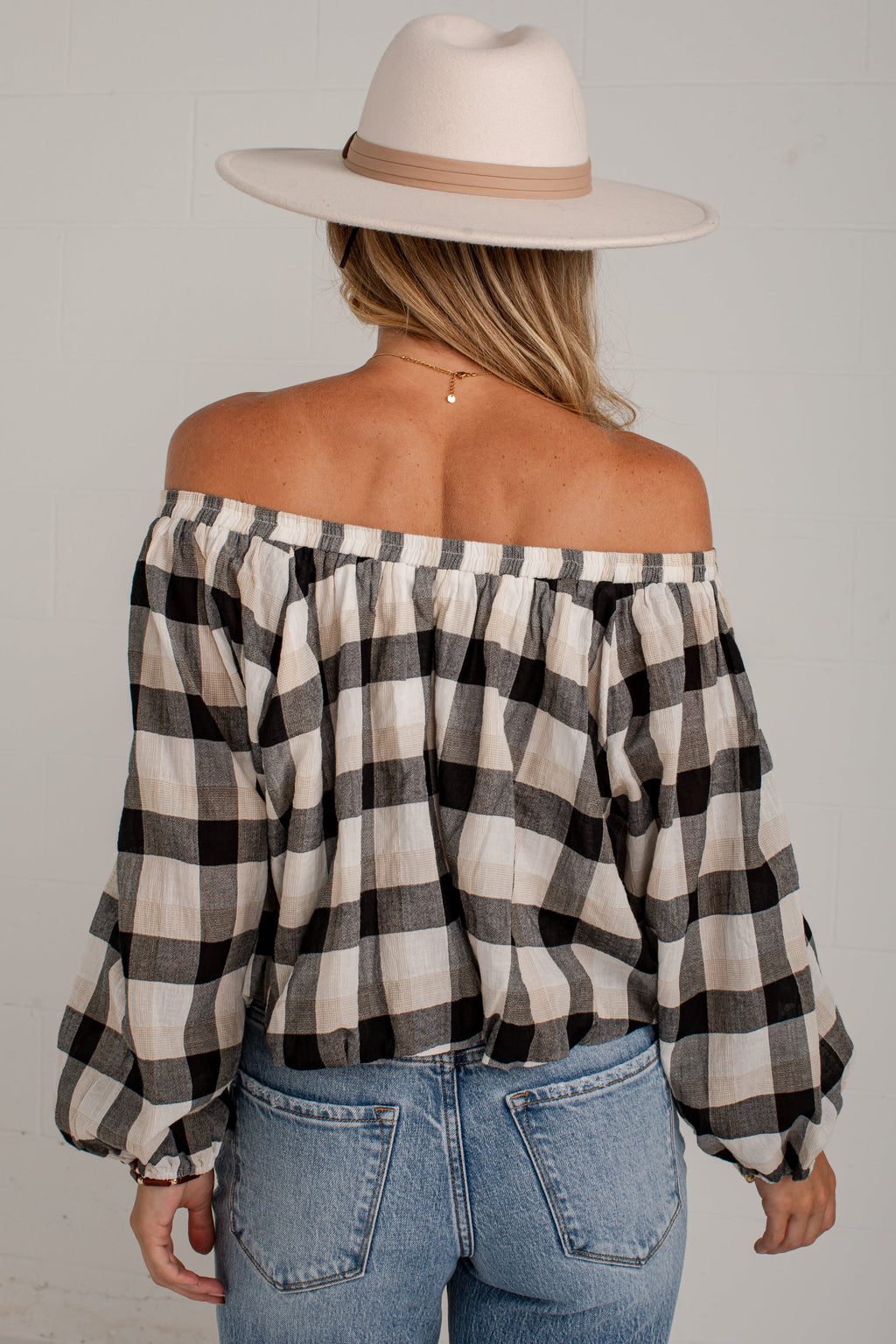 Check The Forecast Black Plaid Blouse