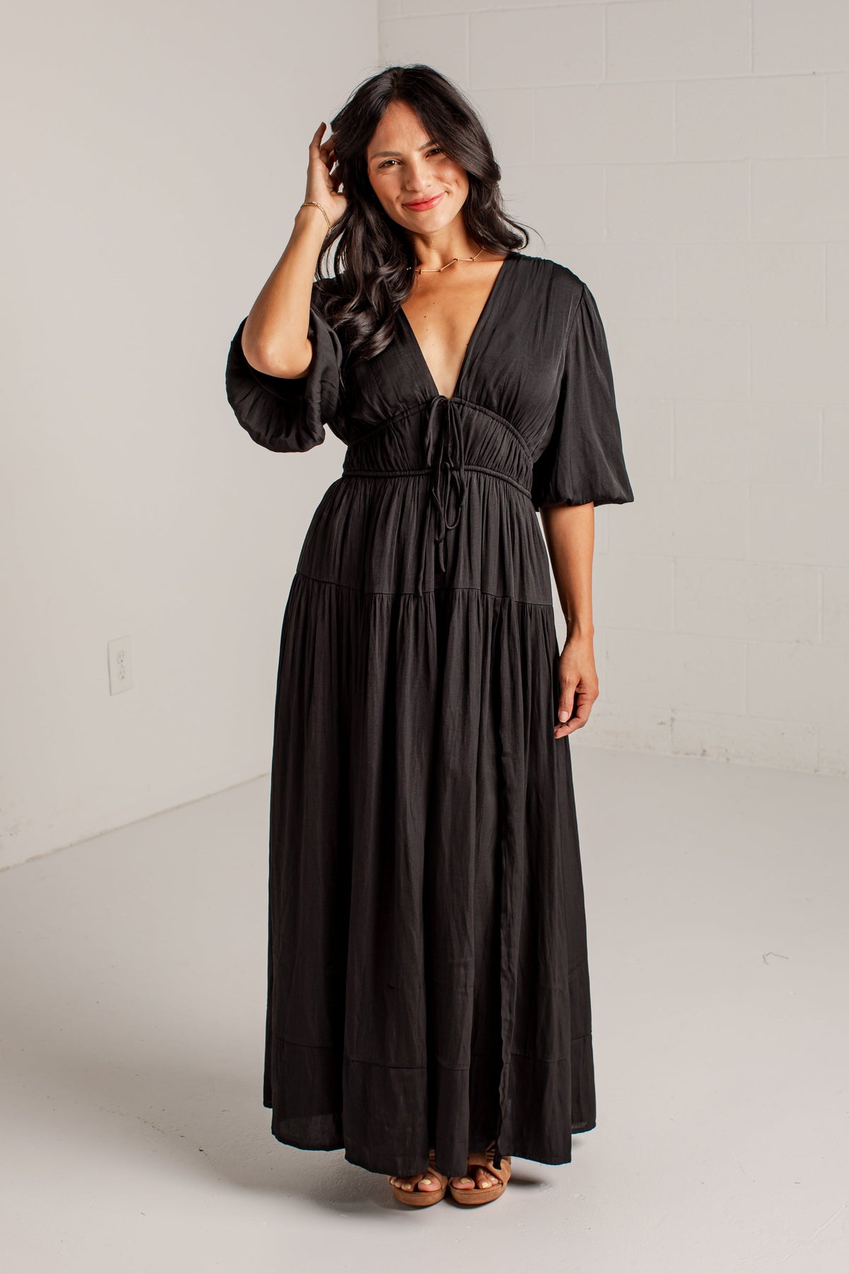 Beautifully Yours Puff Sleeve Maxi Dress