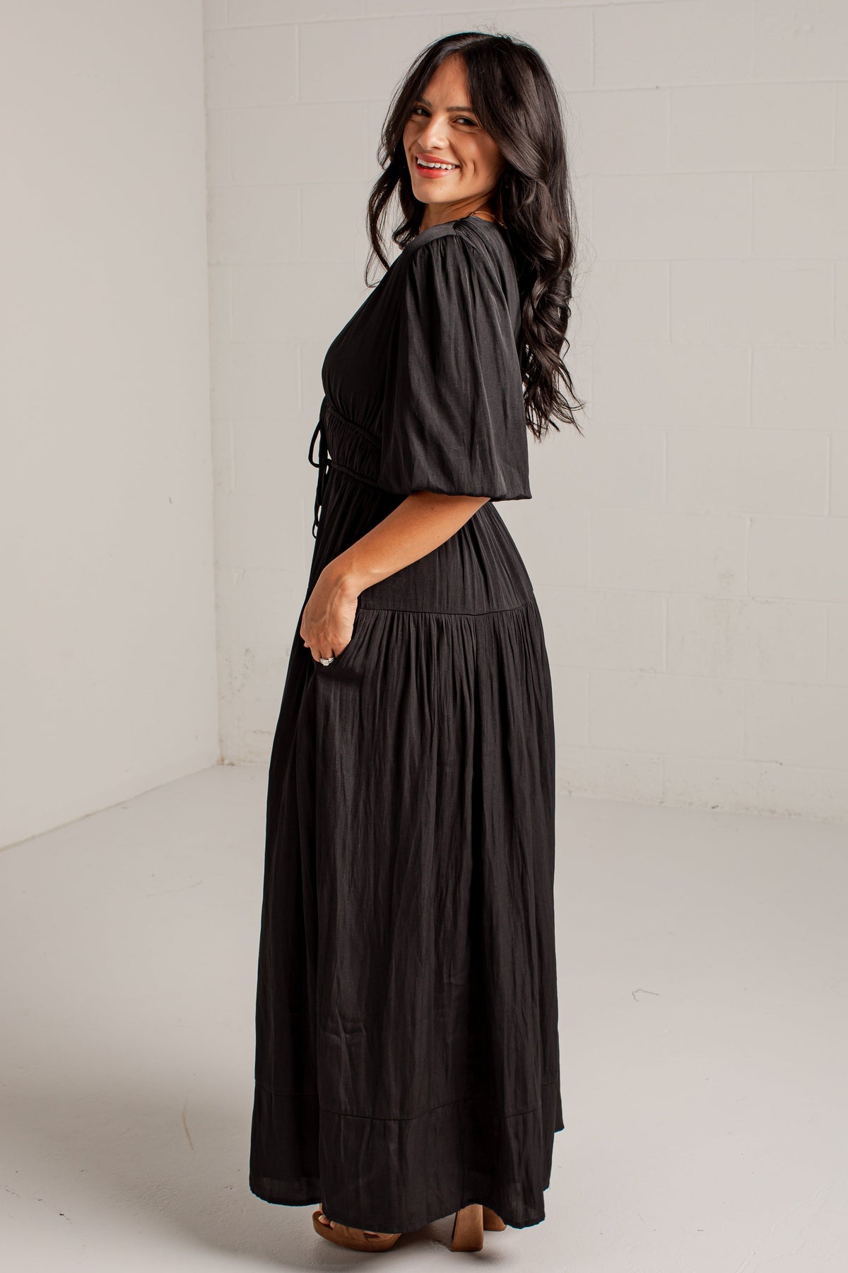 Beautifully Yours Puff Sleeve Maxi Dress