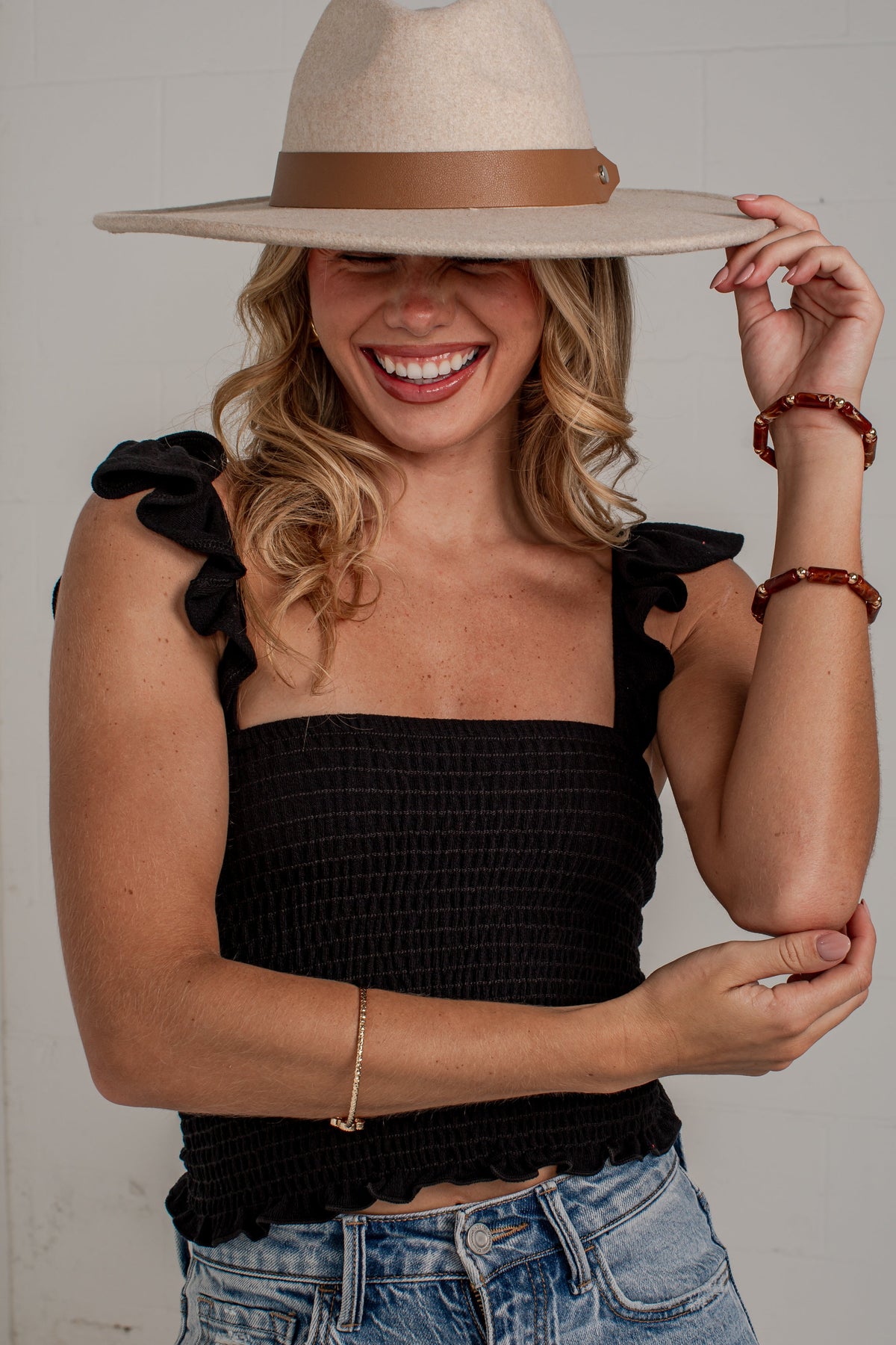 Center Stage Smocked Ruffle Tank