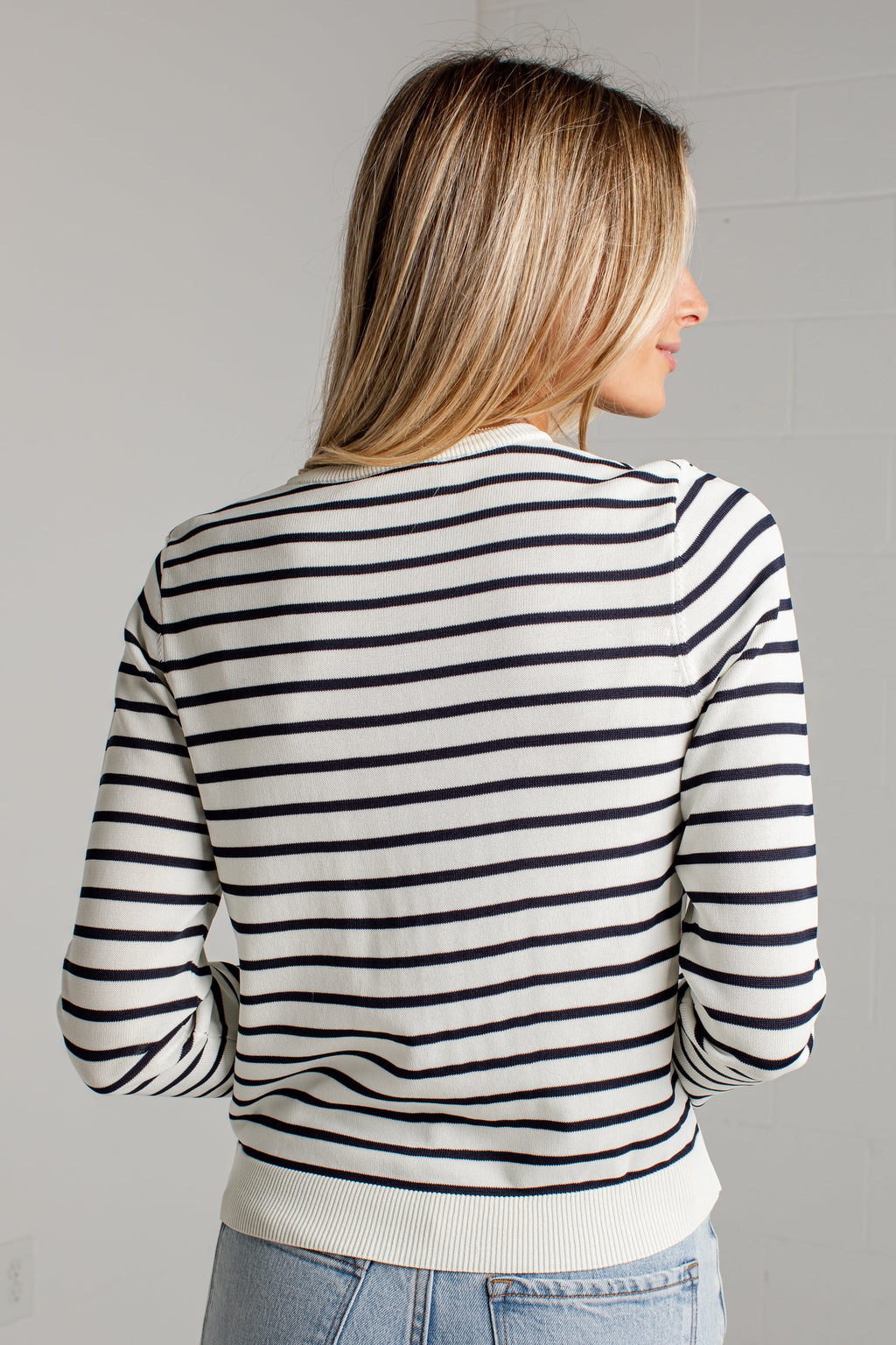 Between The Lines Striped Black Cardigan