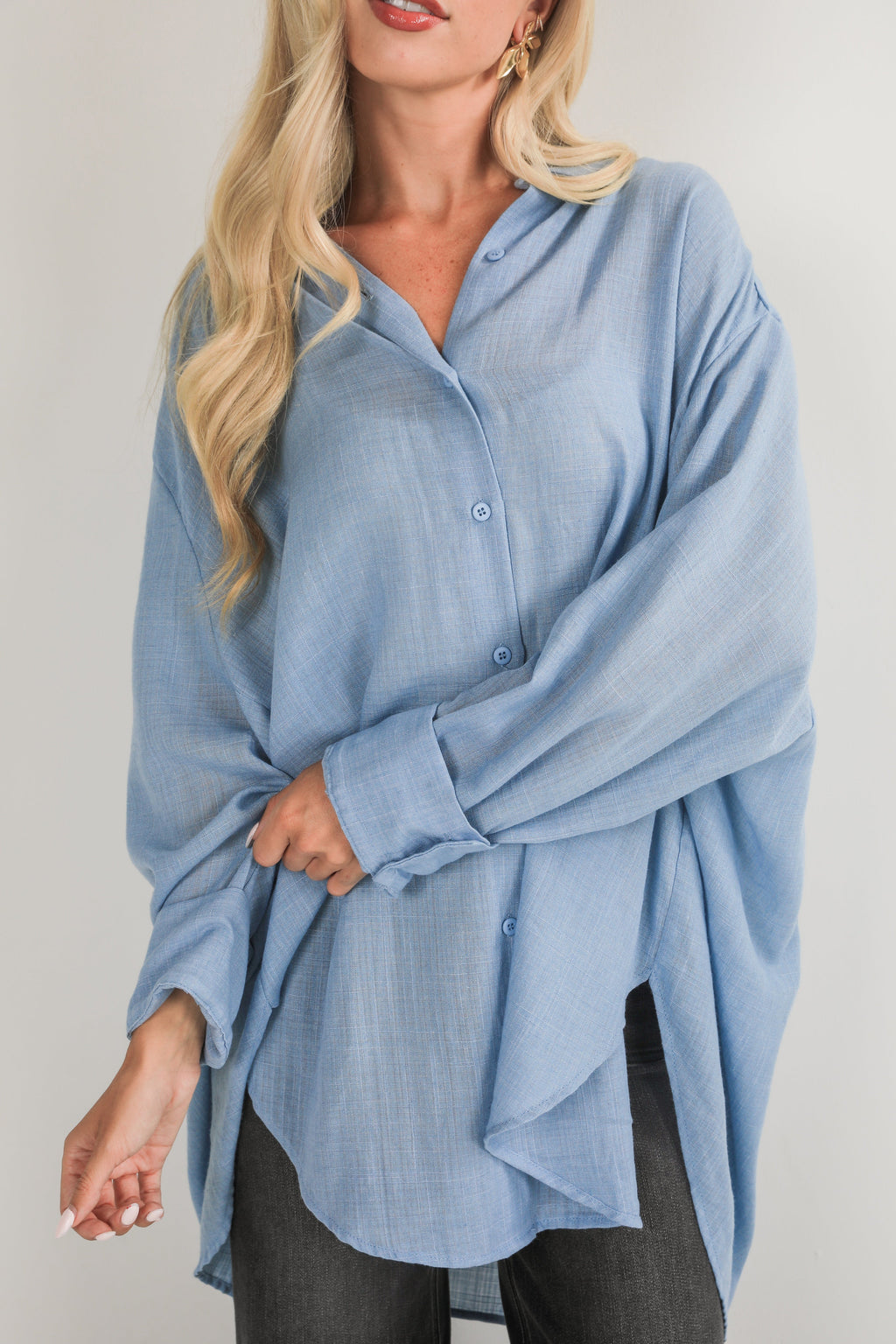 Allison Oversized Button-Up Blouse