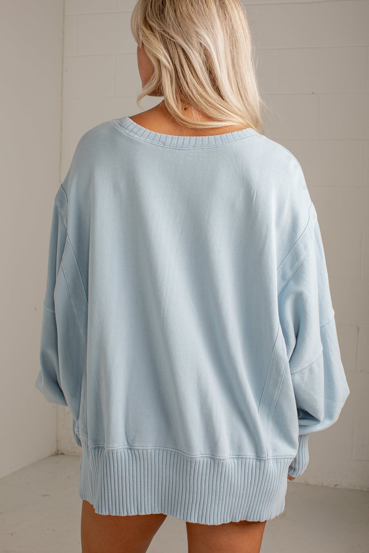 Crisp Air Light Blue Oversized Pullover