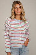 Better In Blue Contrast Stripe Cardigan