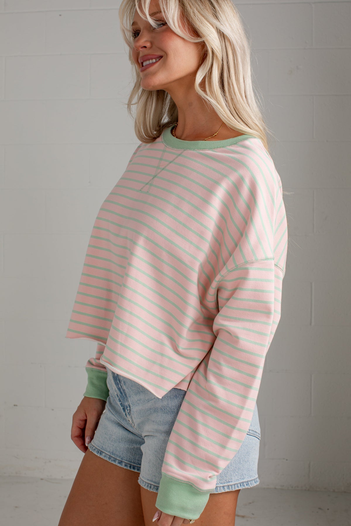 Dream Girl Stripe Blush Pullover