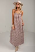 Autumn On My Mind Brown Gingham Maxi Dress