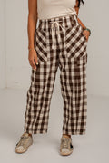 Countryside Check Brick Plaid Brown Pants