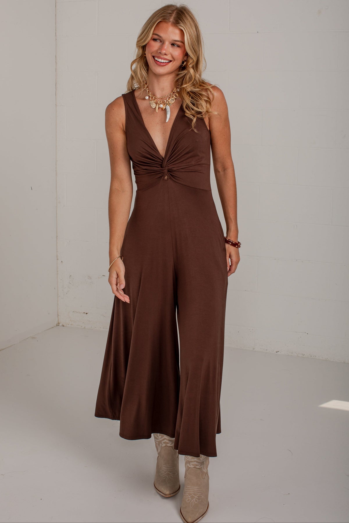Defining Moments Chocolate Wide Leg Jumper
