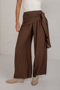 Downtown Edit Brown Wide Leg Pants