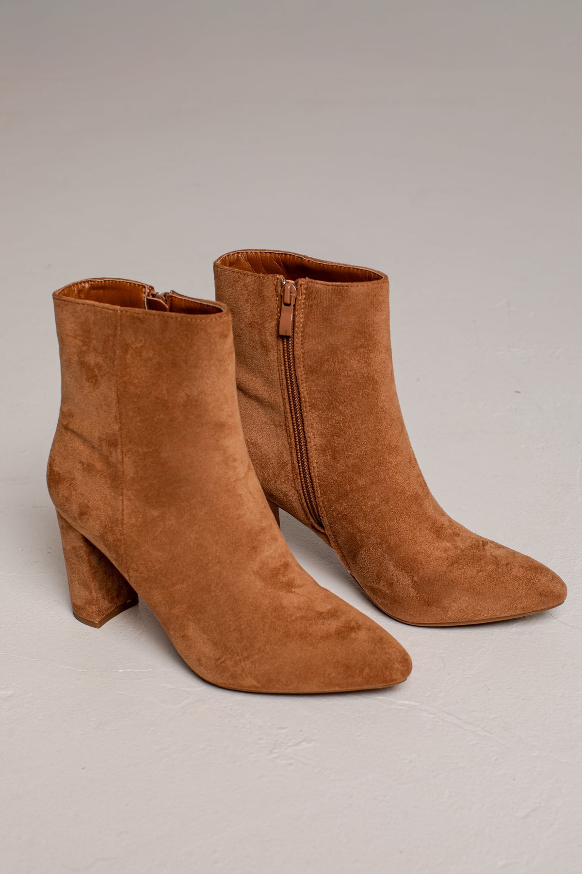 Current Obsession Camel Ankle Booties