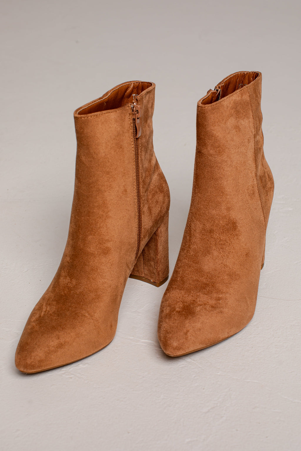 Current Obsession Camel Ankle Booties