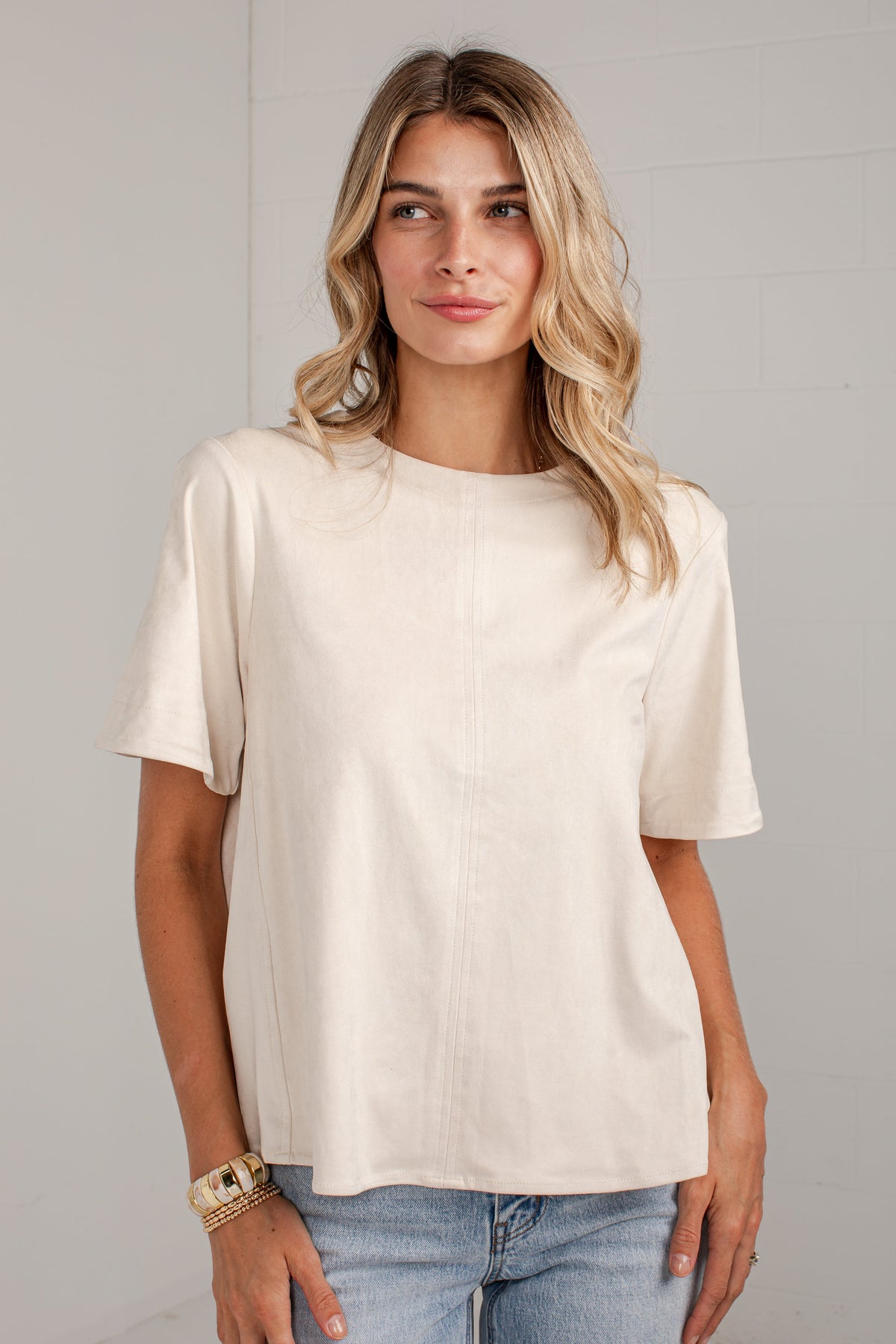 Classic Intentions Cream Suede Blouse