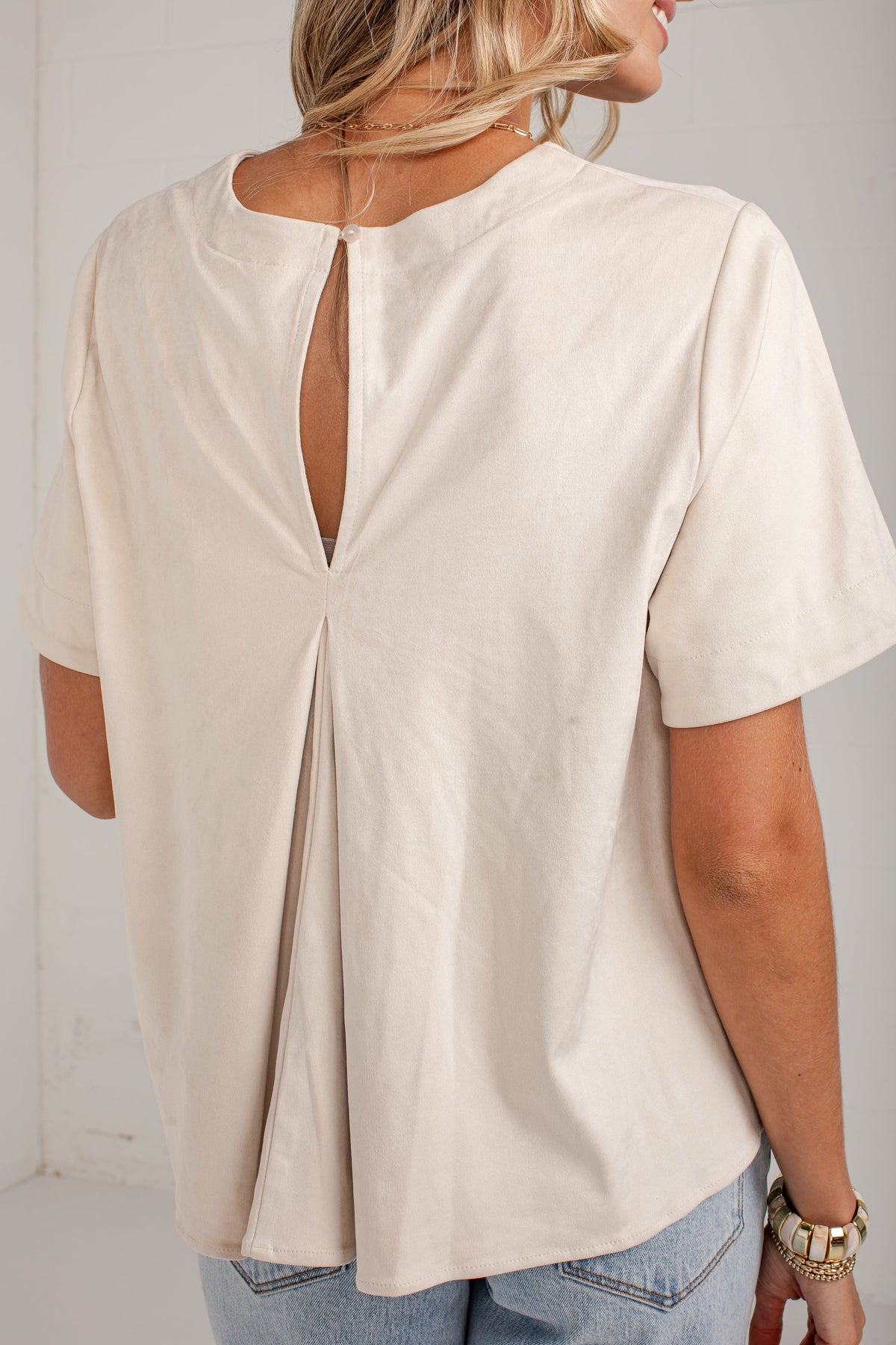 Classic Intentions Cream Suede Blouse