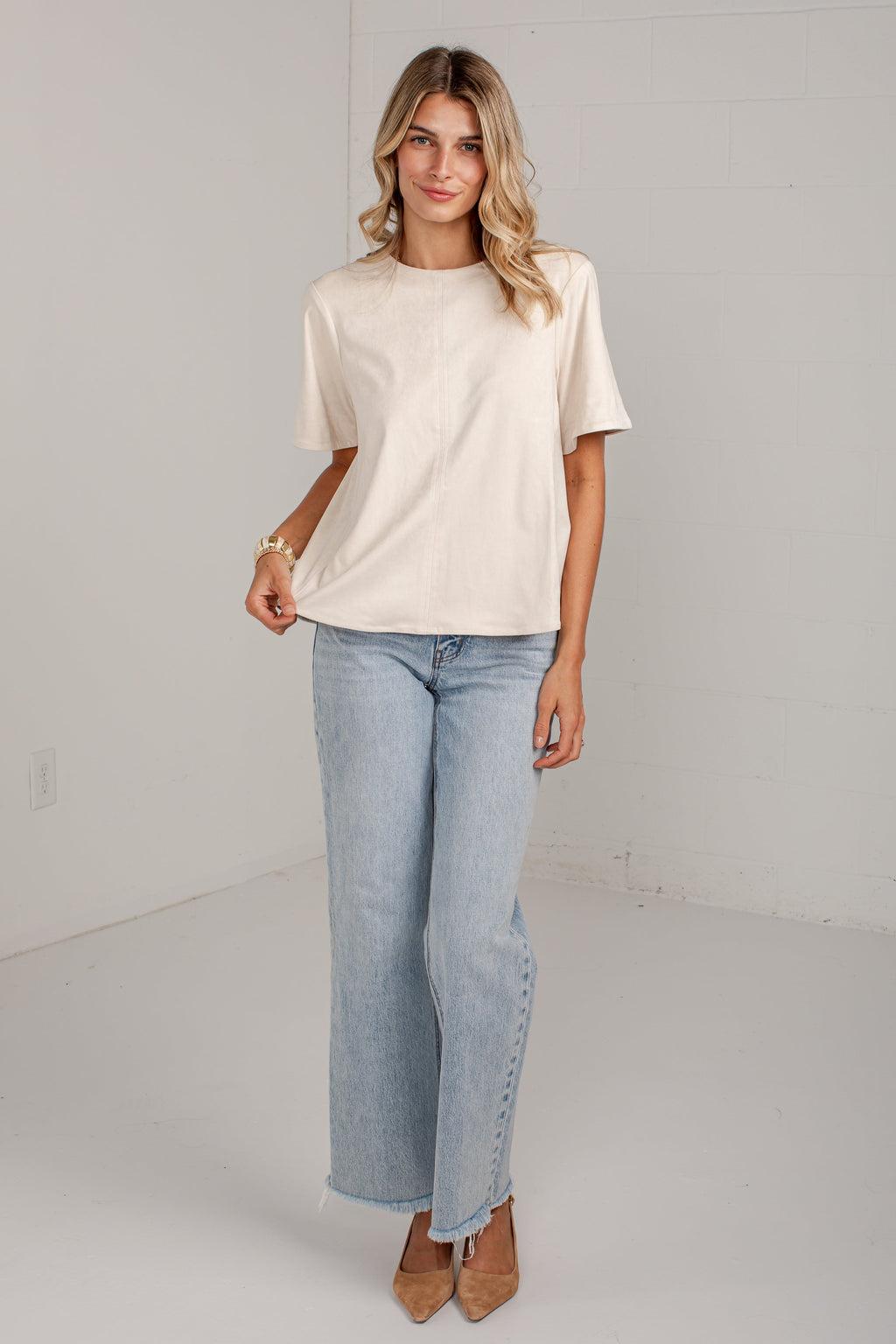 Classic Intentions Cream Suede Blouse