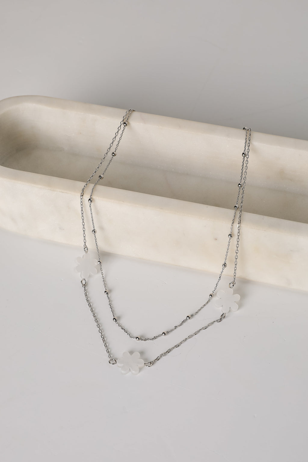 Alexa Cream Flower Charm Necklace