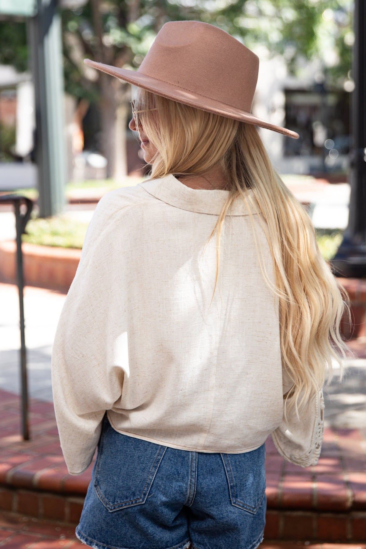 All The Better Natural Linen Button-Up Blouse