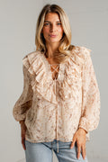A Little Daydream Cream Printed Blouse