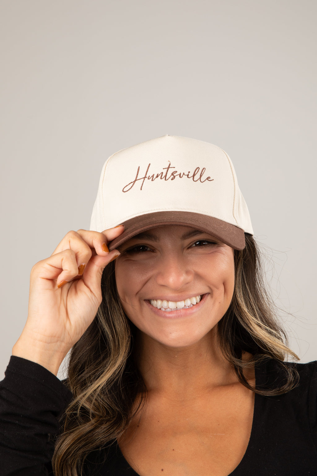 Brown Huntsville Script Embroidered Hat