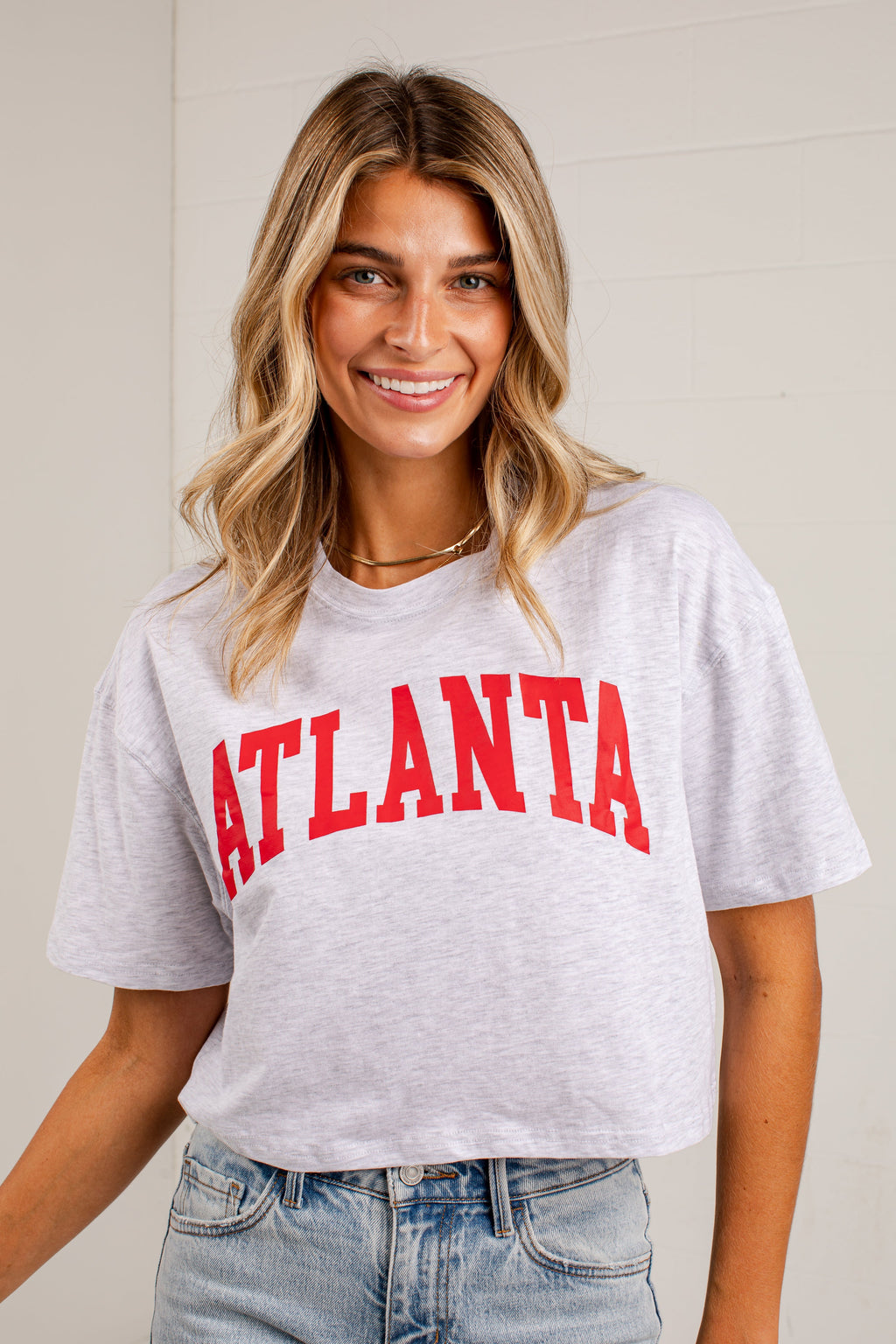 Atlanta Red Cropped Graphic Tee
