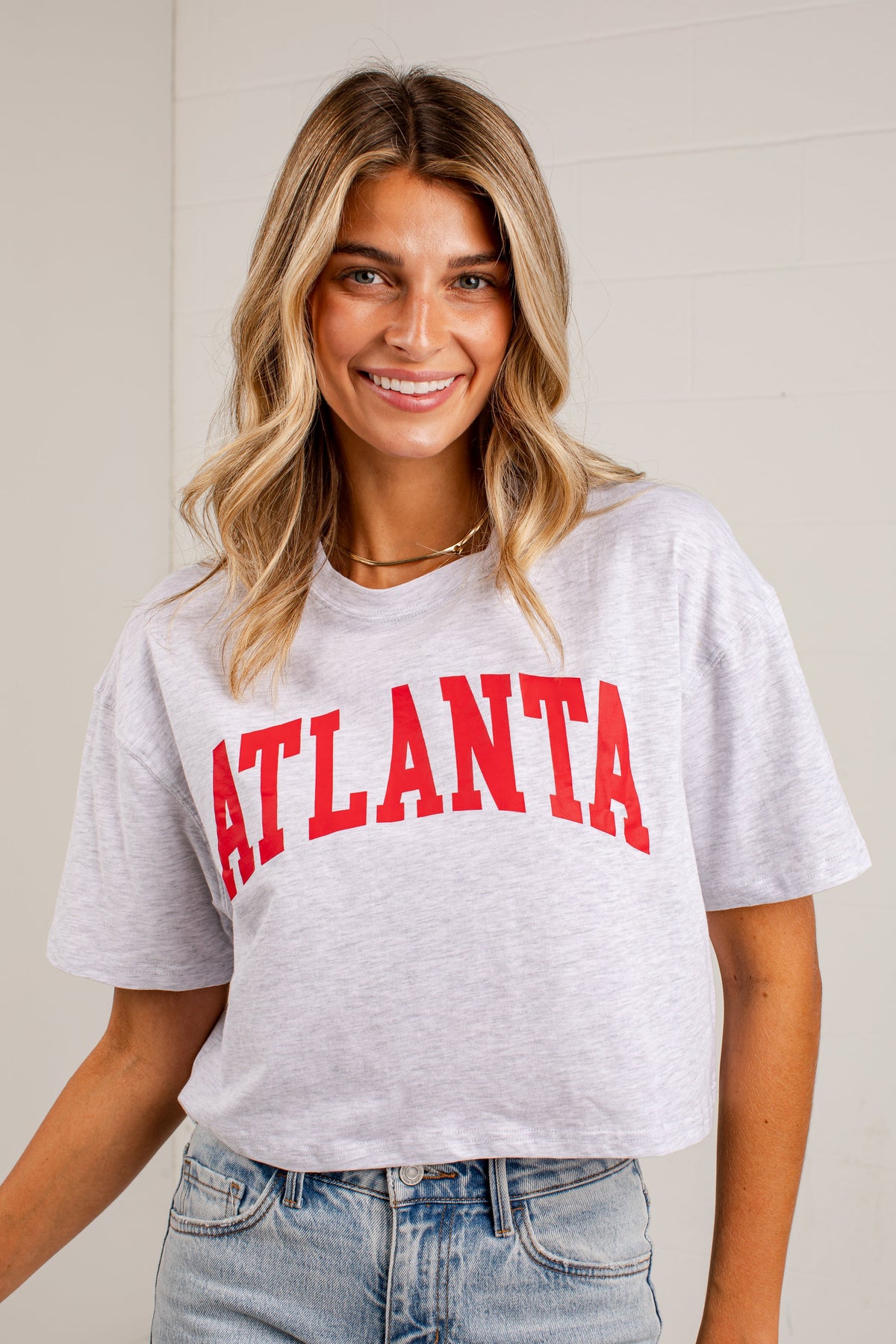 Atlanta Red Cropped Graphic Tee