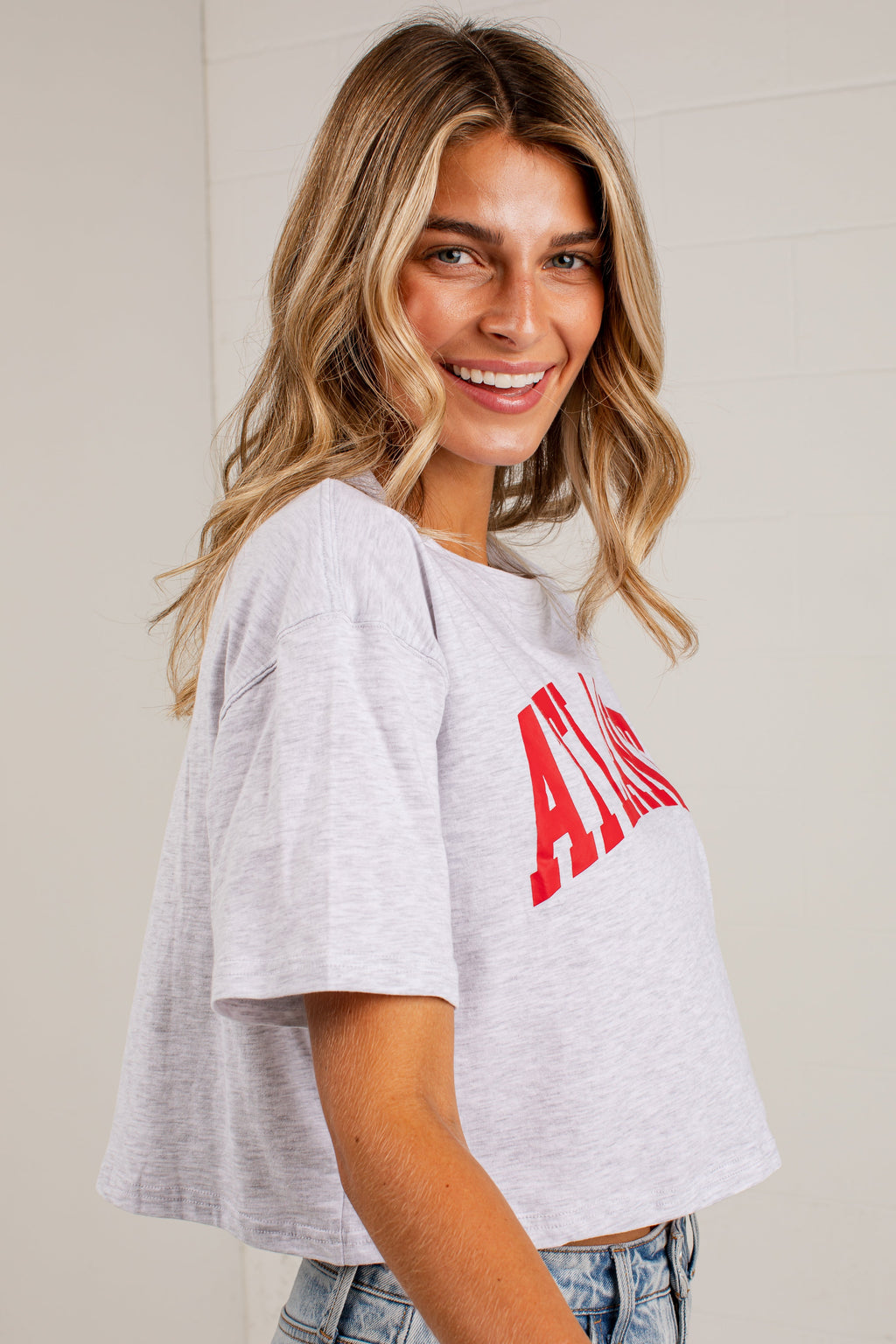 Atlanta Red Cropped Graphic Tee