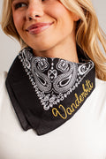 Black Vanderbilt Embroidered Bandana