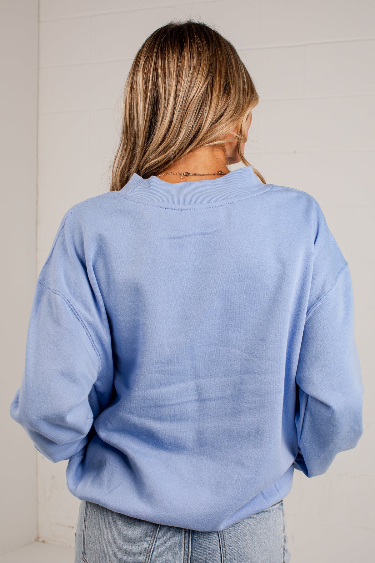 Chop Chop Script Mock Neck Pullover