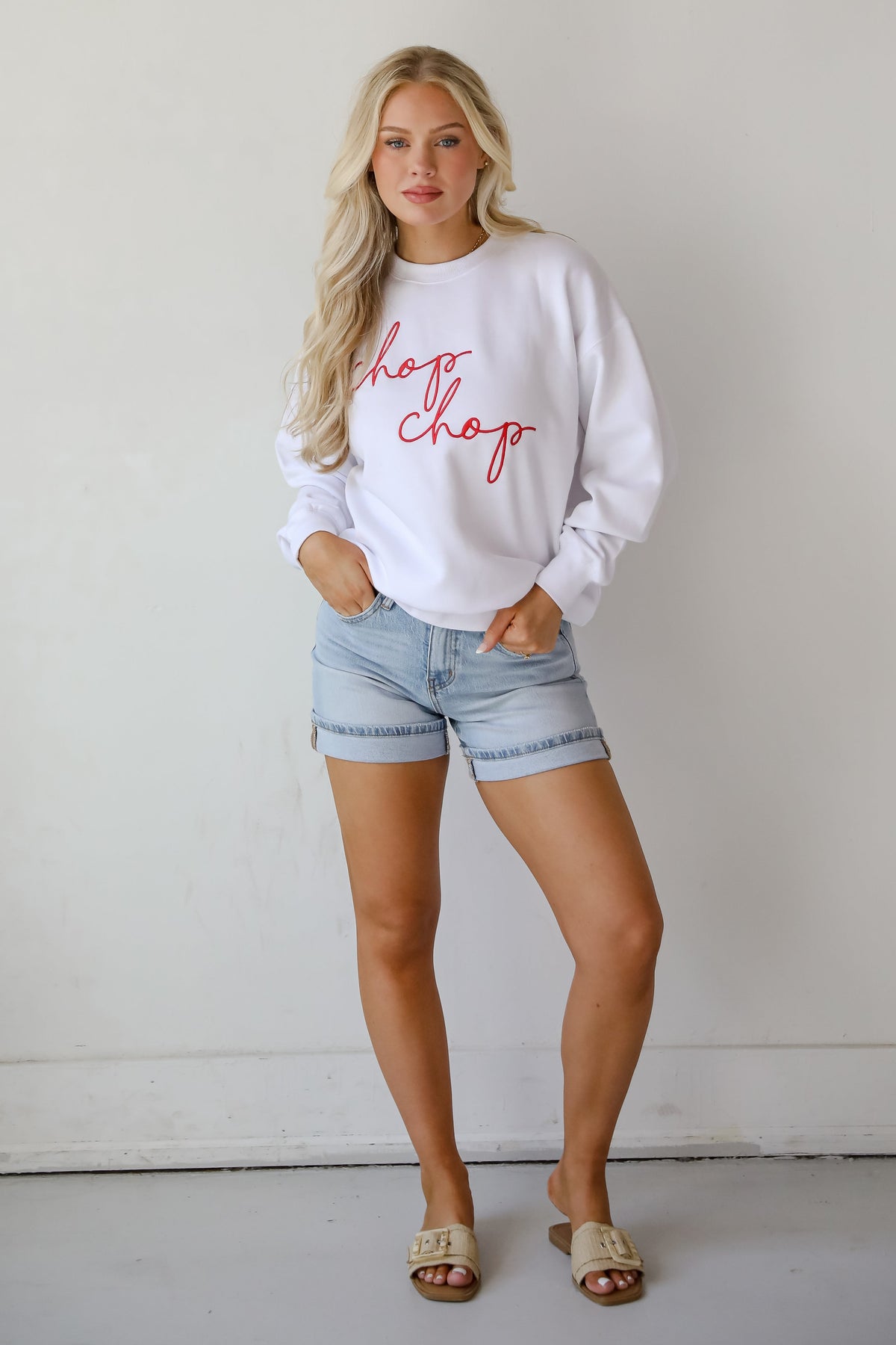 Chop Chop Script Embroidered Sweatshirt